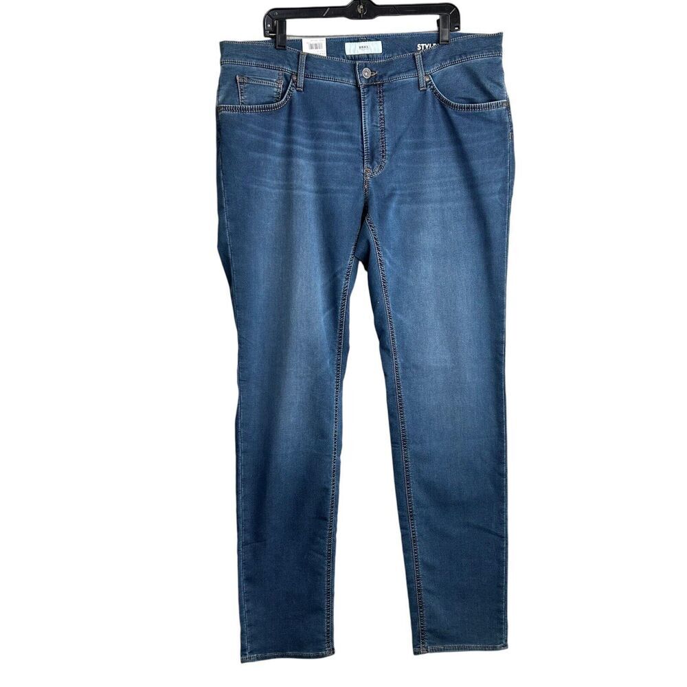 Brax HYBRID FLEX Chuck Denim Blue Jeans Men's 40x34 Medium Wash Straight Leg New